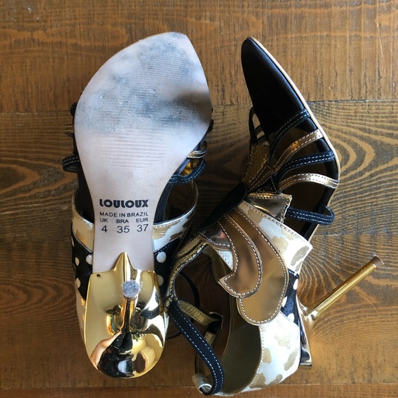 Cocktail black gold silver handmade high heels - Picture 5 of 7